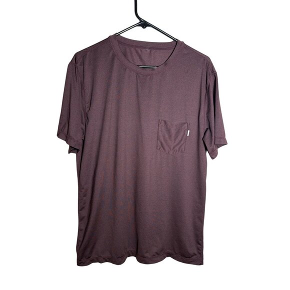 Vuori Other - Vuori Men’s Burgundy Brown Tradewind Performance Short Sleeve Pocket Tee Shirt